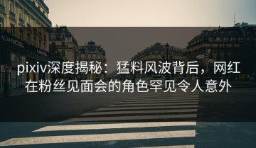 pixiv深度揭秘：猛料风波背后，网红在粉丝见面会的角色罕见令人意外