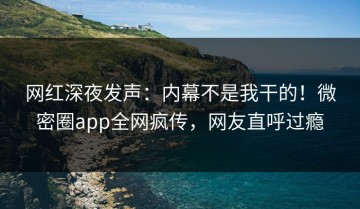 网红深夜发声：内幕不是我干的！微密圈app全网疯传，网友直呼过瘾