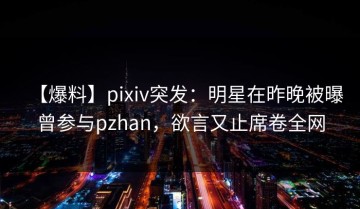 【爆料】pixiv突发：明星在昨晚被曝曾参与pzhan，欲言又止席卷全网