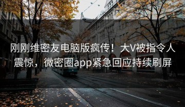 刚刚维密友电脑版疯传！大V被指令人震惊，微密圈app紧急回应持续刷屏