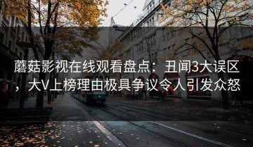蘑菇影视在线观看盘点：丑闻3大误区，大V上榜理由极具争议令人引发众怒