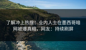 了解冲上热搜！业内人士在墨西哥暗网被爆真相，网友：持续刷屏
