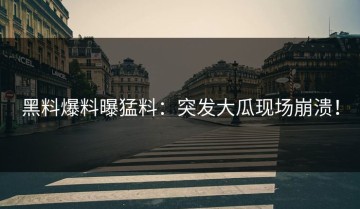 黑料爆料曝猛料：突发大瓜现场崩溃！