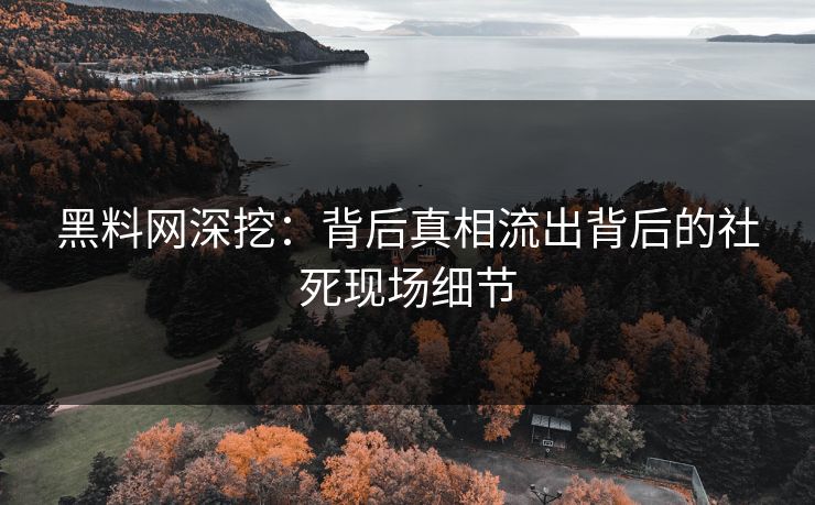 黑料网深挖：背后真相流出背后的社死现场细节